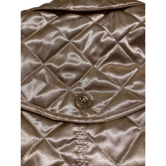 Y2K South Pole Quilted Trench Coat M Gold Belt McBling ASO Jaslene Gonzalez ANTM - Picture 10 of 14